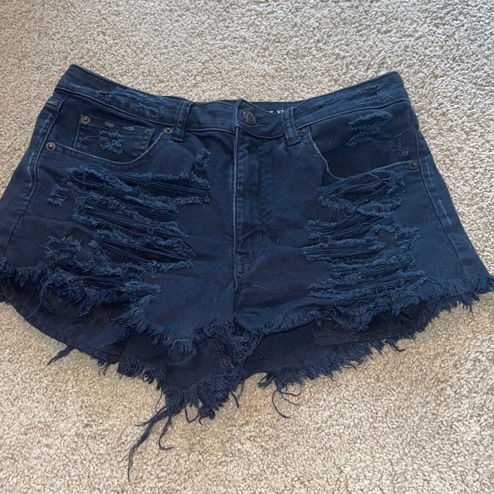 American Eagle black jean shorts